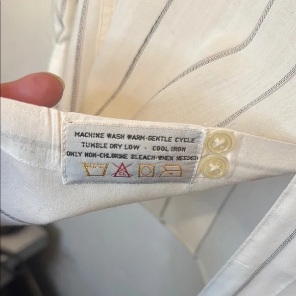 Yves Saint Laurent Men's Off White Striped Dress Shirt - Picture 4 of 9